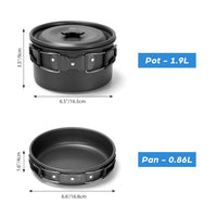 Camping Cookware Set w/ Folding Stove | 16 Pcs