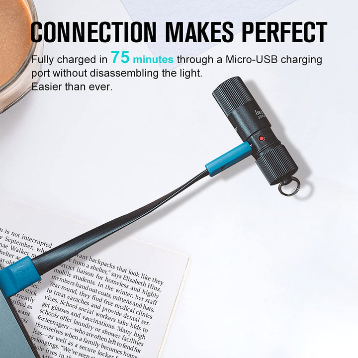 150 Lumens Portable Rechargeable Keychain Flashlight