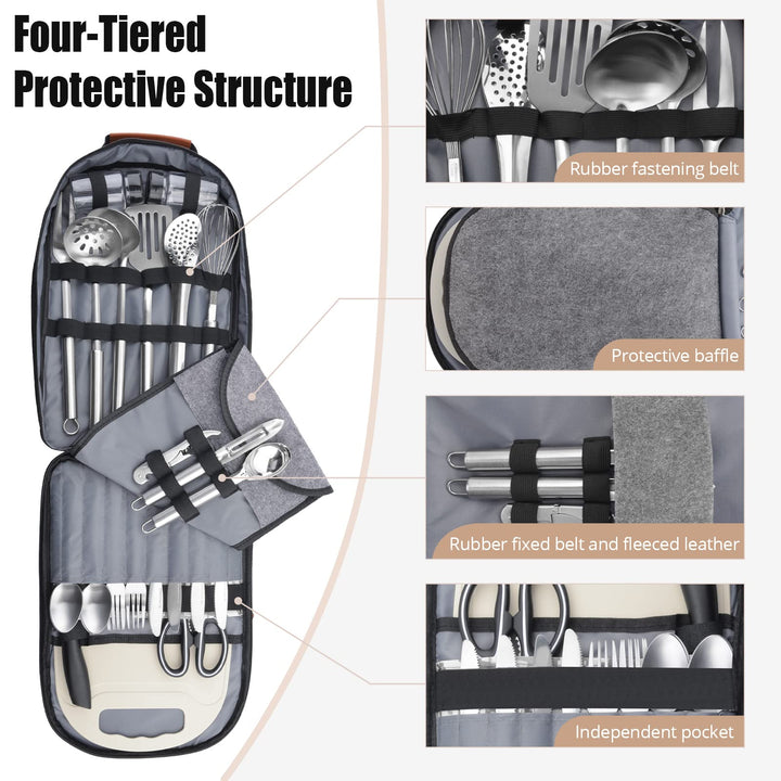 Camo Camp Kitchen Cooking Utensil Set | 27 Pcs