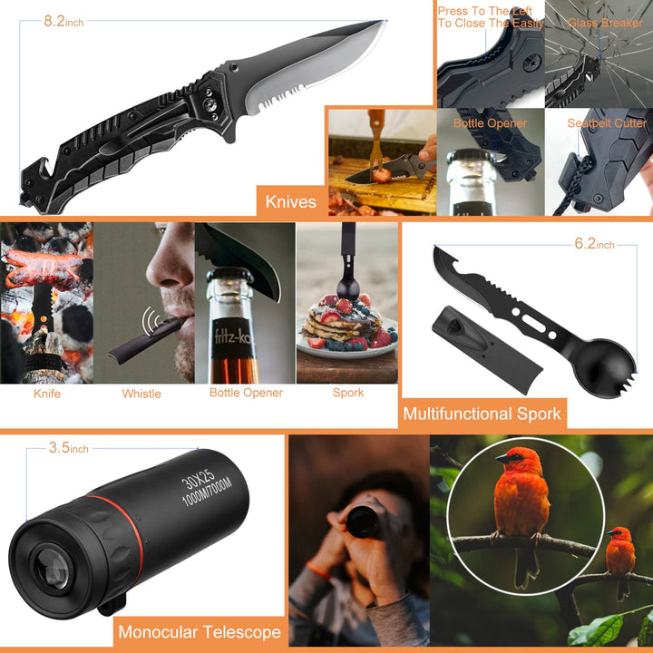34-in-1 Emergency Tactical Survival Kit