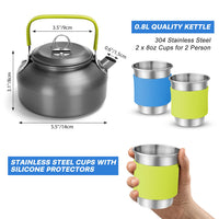 Camping Cookware Set w/ Folding Stove | 16 Pcs