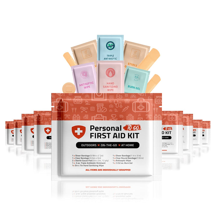 Orange Personal First Aid Travel Kits Set |10 Pack