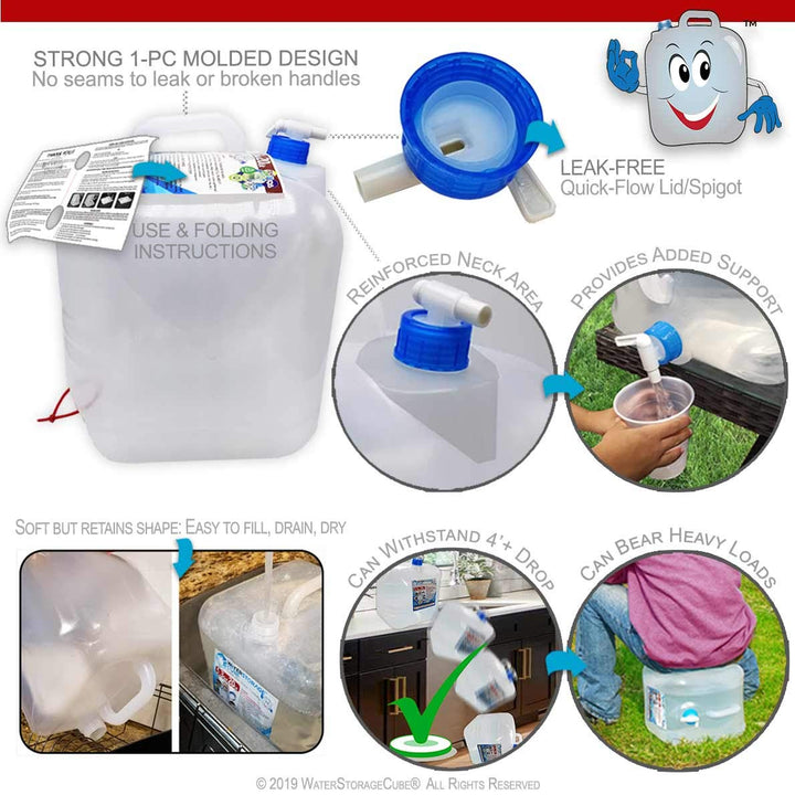 2.6 gal. Collapsible Water Storage Cube | 2-Pack