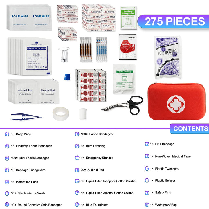 Car Emergency First Aid Travel Kits | 275Pcs