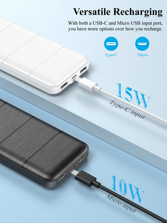 15000mAh 5V3.1A Portable Charging PowerBank | 2-Pack