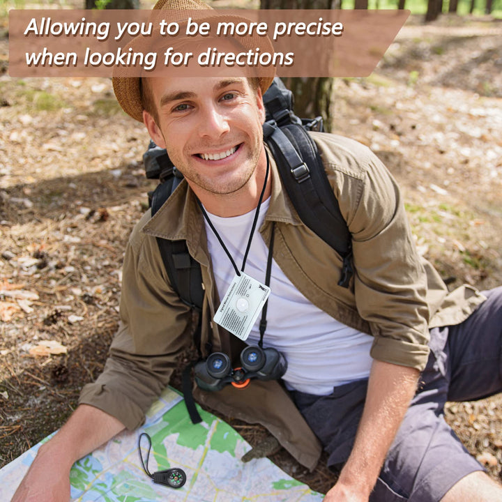 2" x 3" Signaling Camping Mirror w/ Compass | 2-Pack