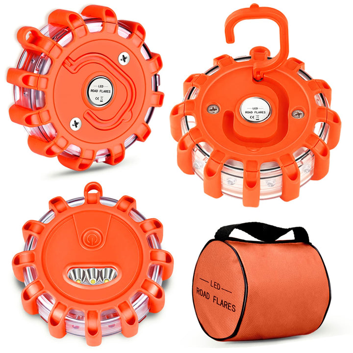 LED Emergency Roadside Flares w/ 9 Modes | 3-Pack