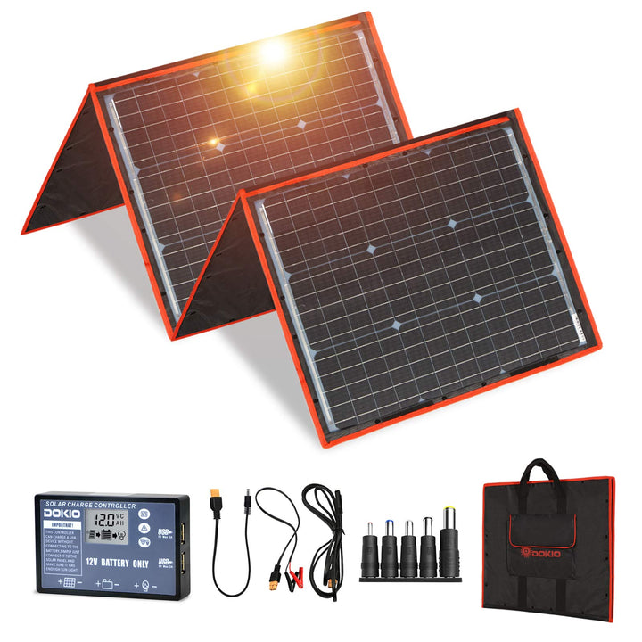 160W 18V Portable Solar Panel Charger Kit