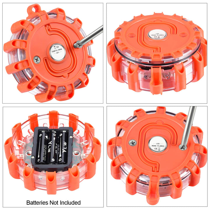 LED Emergency Roadside Flares w/ 9 Modes | 3-Pack