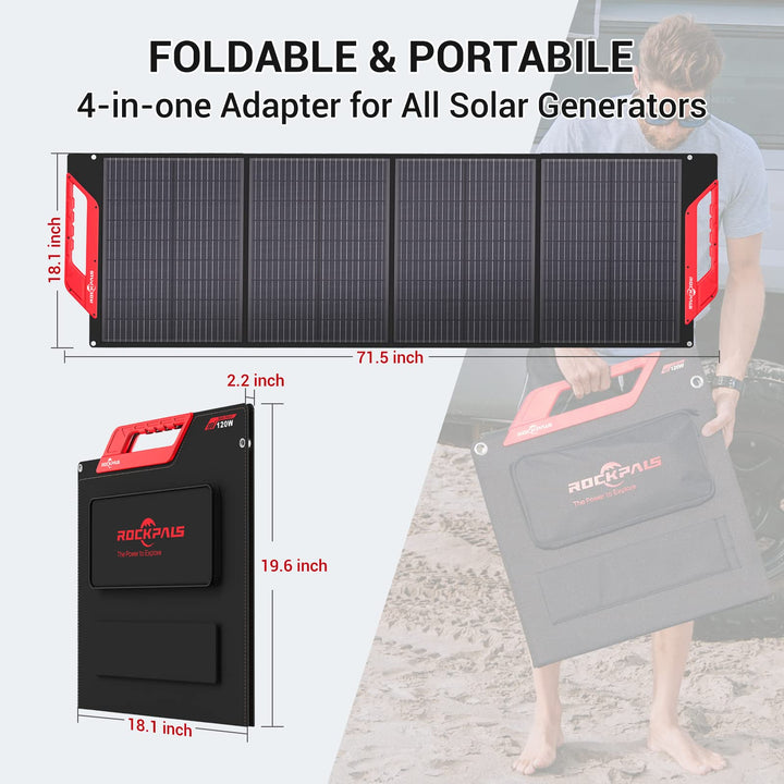 120W Portable Folding Solar Panels w/ Kickstand