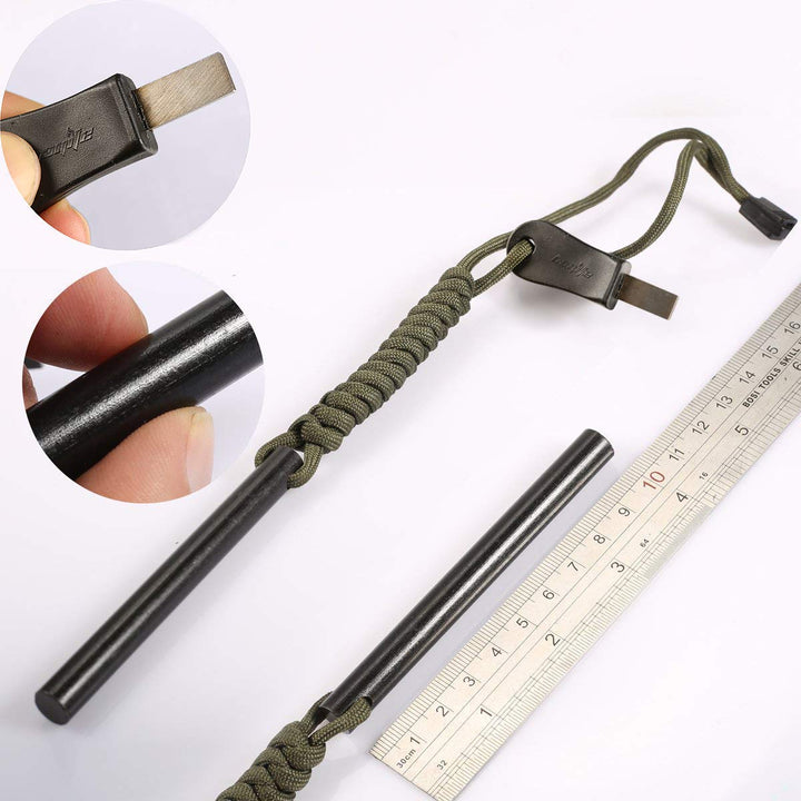 4" Drilled Ferrocerium Rod Flint Fire Starter w/ Paracord