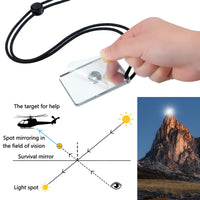 2" x 3" Signaling Camping Mirror w/ Compass | 2-Pack