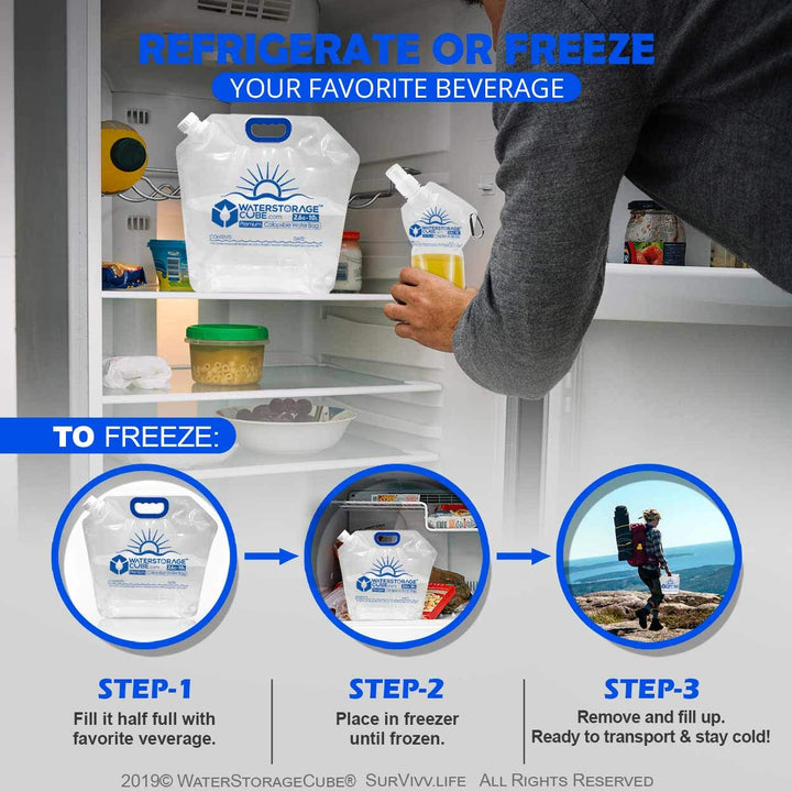 Premium Collapsible Water Container Bag | 4-pack