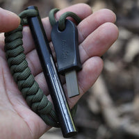 4" Drilled Ferrocerium Rod Flint Fire Starter w/ Paracord