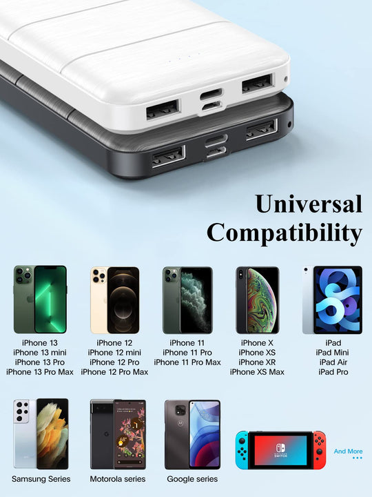 15000mAh 5V3.1A Portable Charging PowerBank | 2-Pack