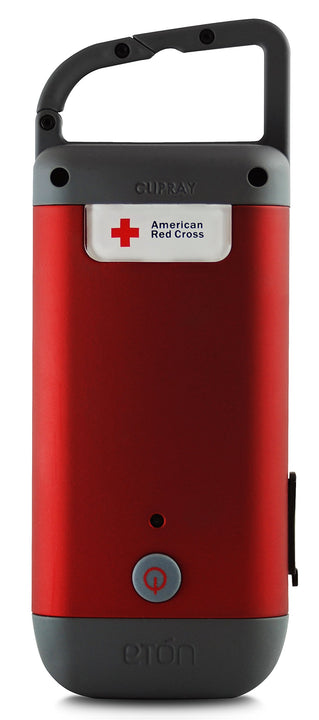 Red Cross Crank-Powered Clip-On Flashlight & Smartphone Charger
