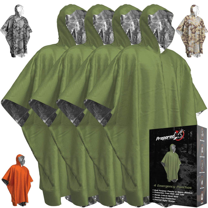 Emergency Hybrid Camping Blanket/Poncho | 4-pack