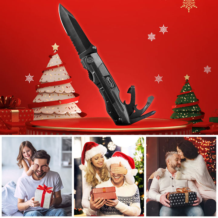 Multitool Folding Stainless-Steel Pocket Knife | Black