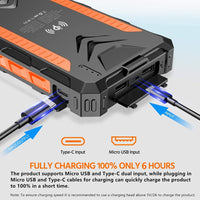 38800mAh Solar Power Bank w/ Flashlight | Orange