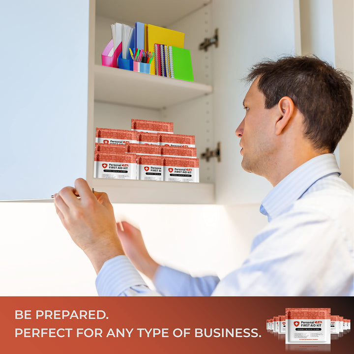 Orange Personal First Aid Travel Kits Set |10 Pack