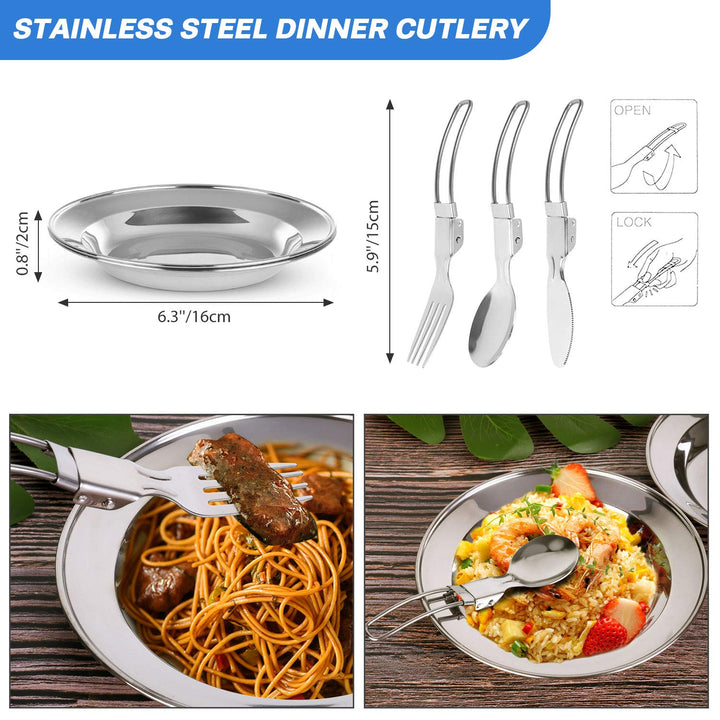 Camping Cookware Set w/ Folding Stove | 16 Pcs