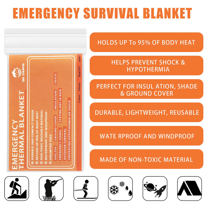 Mylar Space Blankets Kit | 6-Pack