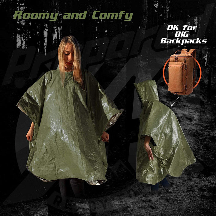 Emergency Hybrid Camping Blanket/Poncho | 4-pack