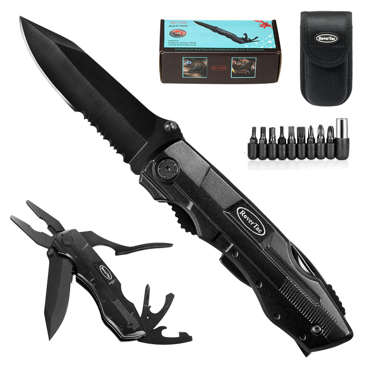 Multitool Folding Stainless-Steel Pocket Knife | Black