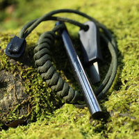 4" Drilled Ferrocerium Rod Flint Fire Starter w/ Paracord