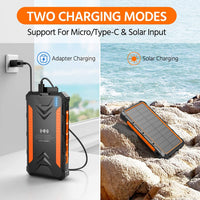 38800mAh Solar Power Bank w/ Flashlight | Orange