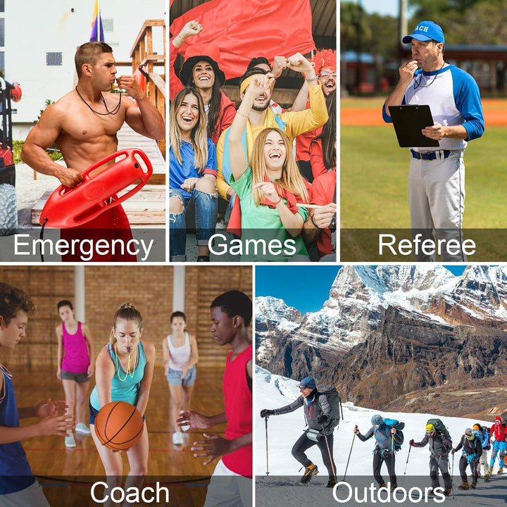 3-in-1 Super-Loud Emergency Whistles w/ Compass