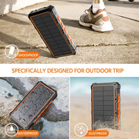38800mAh Solar Power Bank w/ Flashlight | Orange