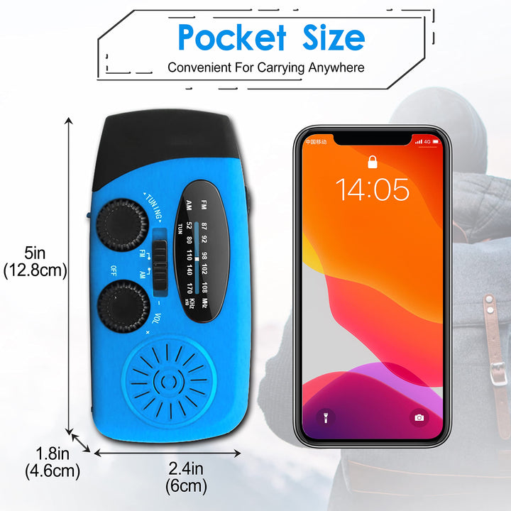 Emergency Rechargeable Power Bank Radio | Blue