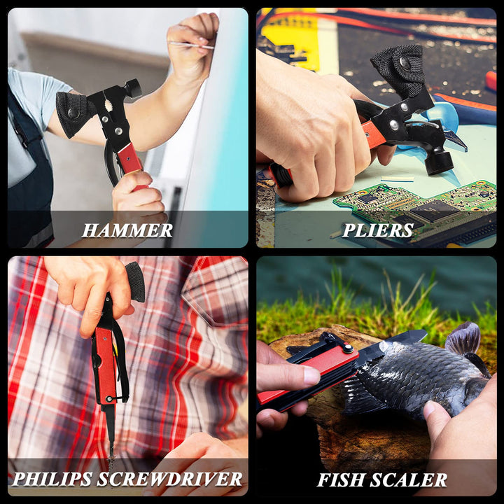 14-in-1 Multitool Survival Hatchet | Red