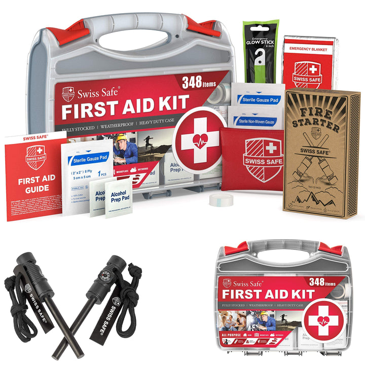 2-in-1 First Aid Fire Starter Kit | 348 Pcs