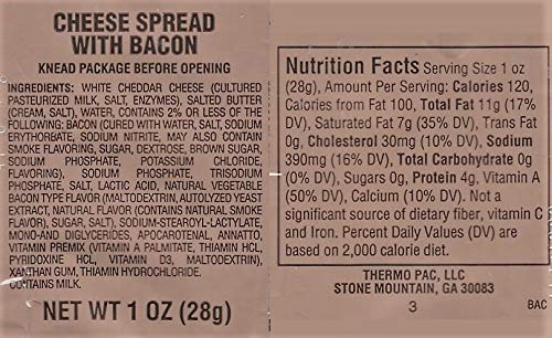 MRE Bacon Cheddar Cheese Spread - 24 Pack