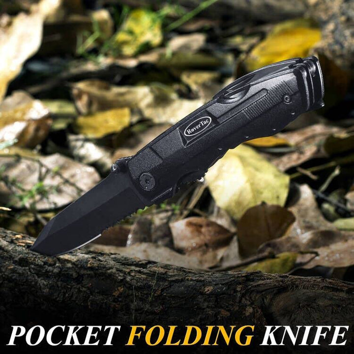 Multitool Folding Stainless-Steel Pocket Knife | Black