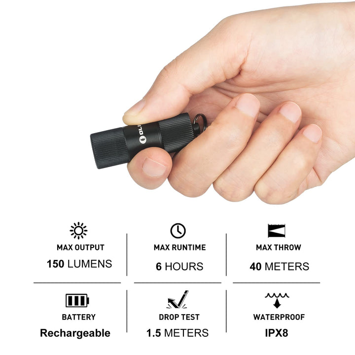 150 Lumens Portable Rechargeable Keychain Flashlight