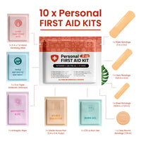 Orange Personal First Aid Travel Kits Set |10 Pack