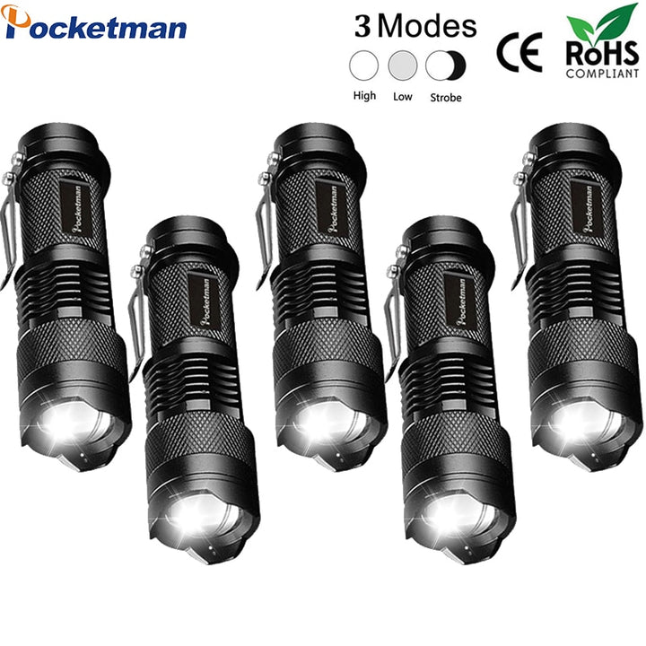 Mini LED Flashlight AA Batteries