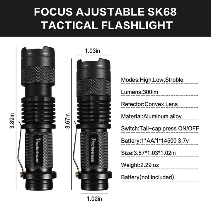 Mini LED Flashlight AA Batteries